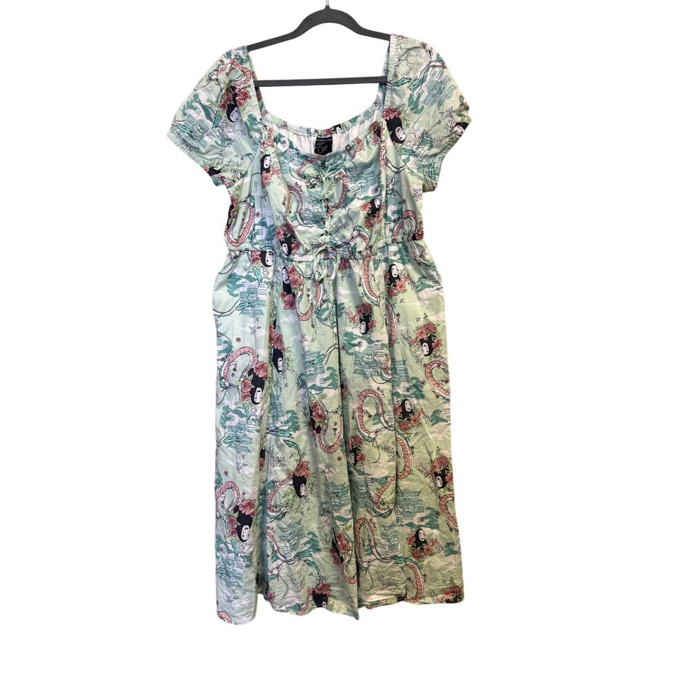 Her Universe Spirited Away dress plus size 2 Studio Ghibli No Face Haku Floral